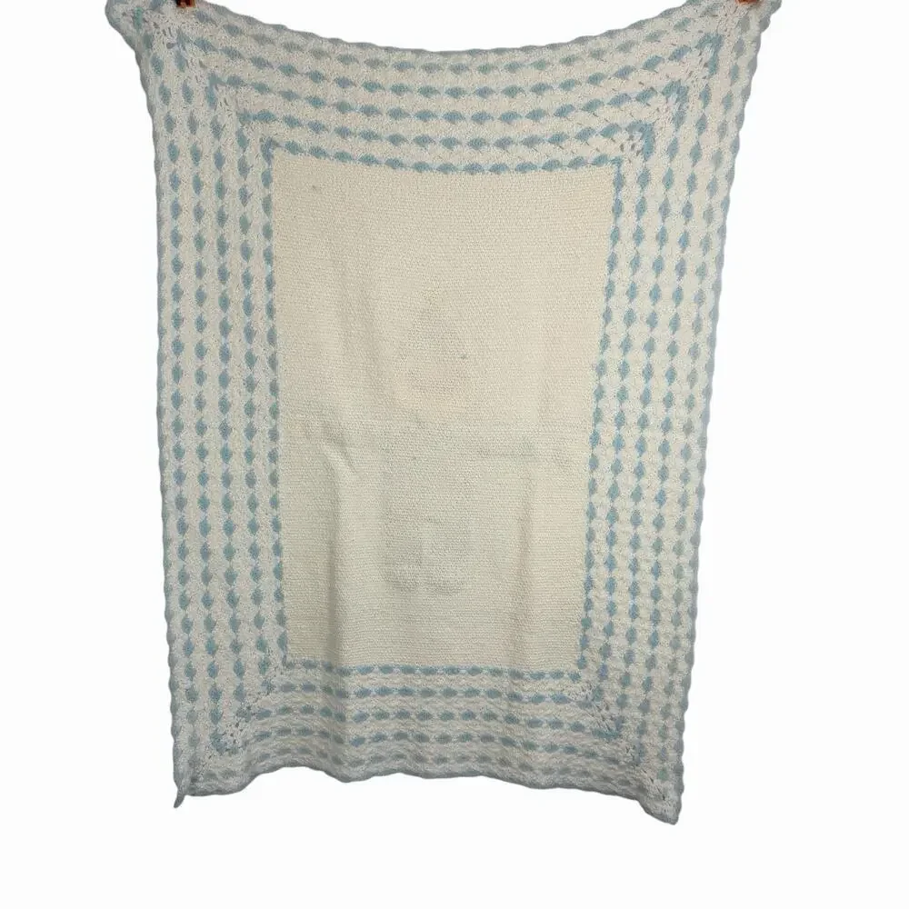 Handmade 3D Baby Blanket Blue White Clown 37
